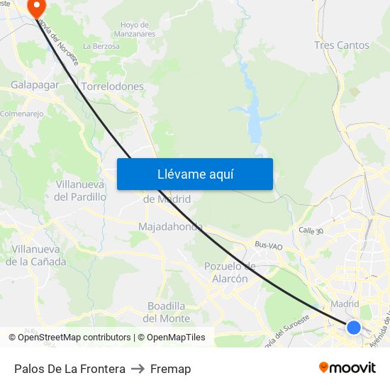 Palos De La Frontera to Fremap map