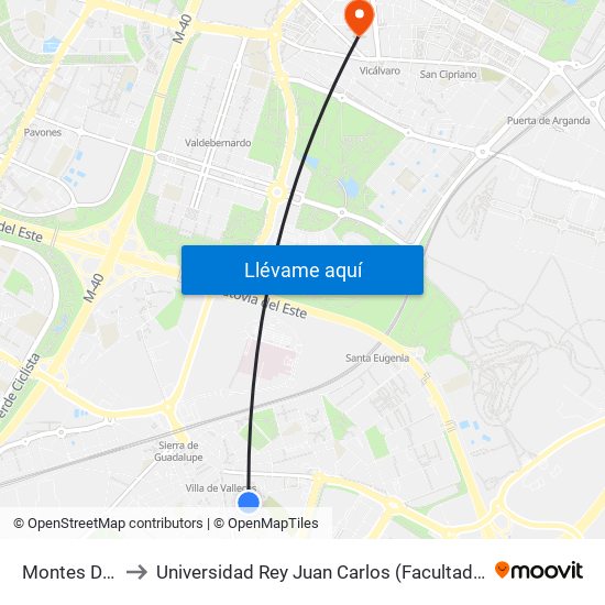 Montes De Barbanza to Universidad Rey Juan Carlos (Facultad De Ciencias Jurídicas Y Sociales) map