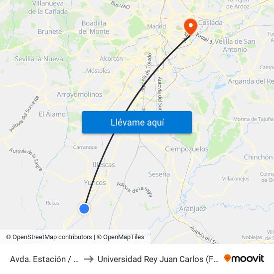 Avda. Estación / Lorenzo Carrillo, Yuncler to Universidad Rey Juan Carlos (Facultad De Ciencias Jurídicas Y Sociales) map