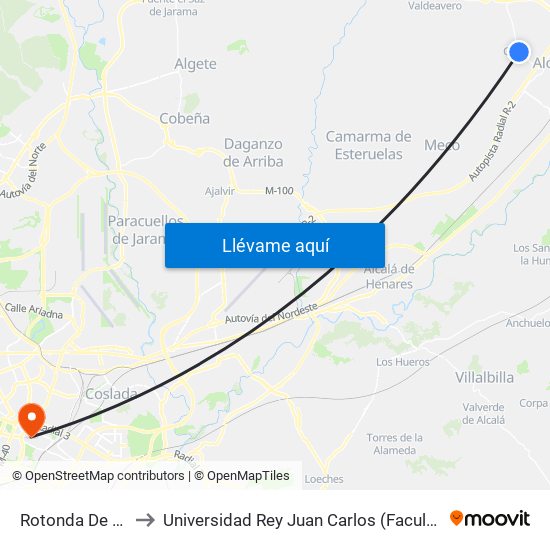 Rotonda De Las Setas, Quer to Universidad Rey Juan Carlos (Facultad De Ciencias Jurídicas Y Sociales) map