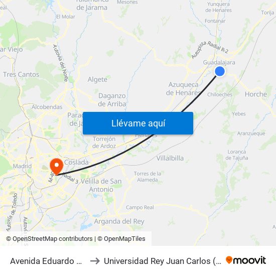 Avenida Eduardo Guitián, 5 (Centro Comercial) to Universidad Rey Juan Carlos (Facultad De Ciencias Jurídicas Y Sociales) map