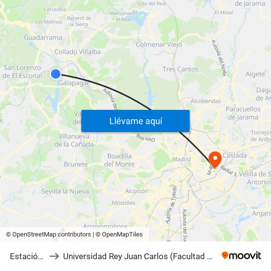 Estación - Nueve to Universidad Rey Juan Carlos (Facultad De Ciencias Jurídicas Y Sociales) map