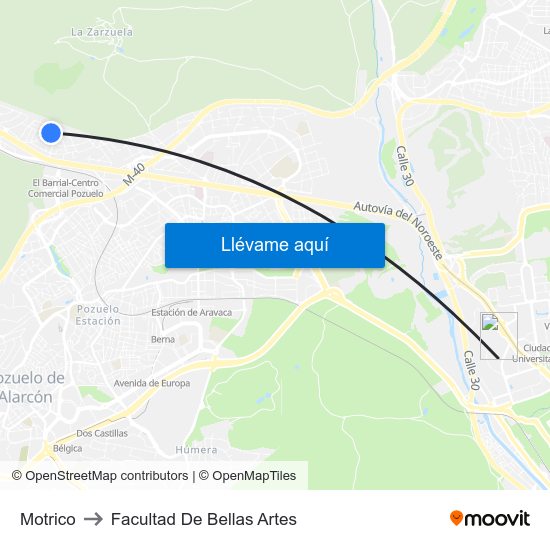Motrico to Facultad De Bellas Artes map