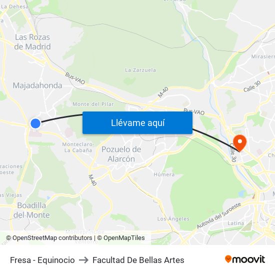 Fresa - Equinocio to Facultad De Bellas Artes map