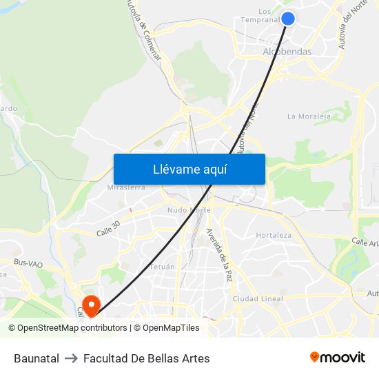 Baunatal to Facultad De Bellas Artes map