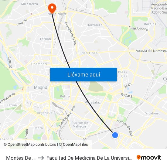Montes De Barbanza to Facultad De Medicina De La Universidad Autónoma De Madrid map