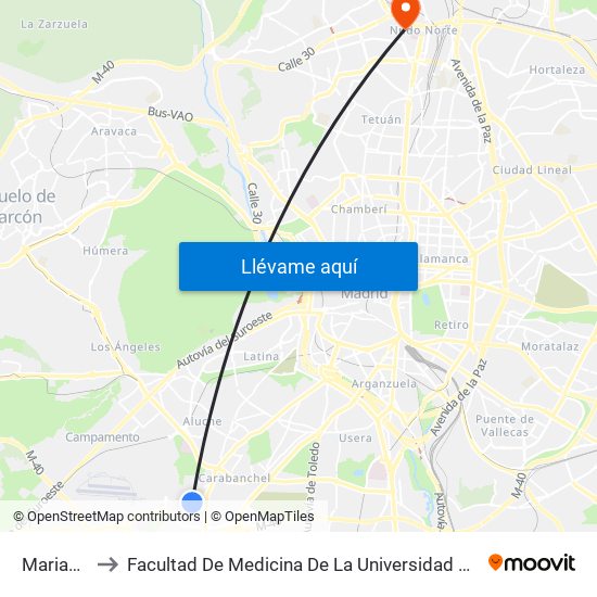 Marianistas to Facultad De Medicina De La Universidad Autónoma De Madrid map