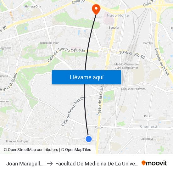 Joan Maragall - San Germán to Facultad De Medicina De La Universidad Autónoma De Madrid map