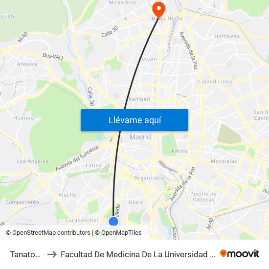 Tanatorio Sur to Facultad De Medicina De La Universidad Autónoma De Madrid map