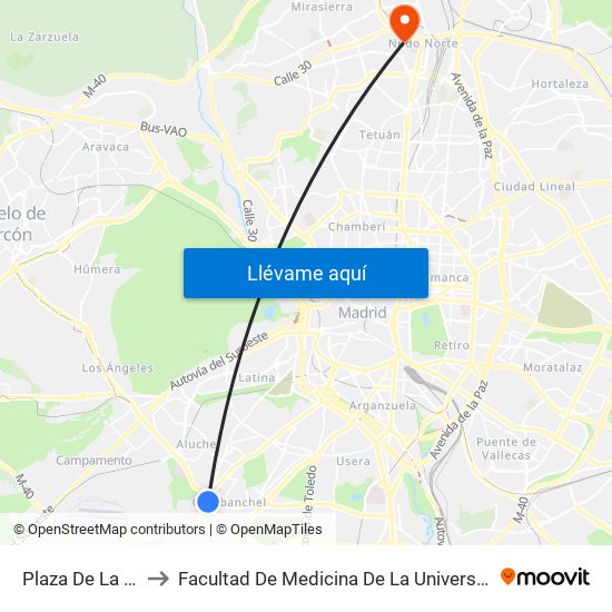 Plaza De La Emperatriz to Facultad De Medicina De La Universidad Autónoma De Madrid map