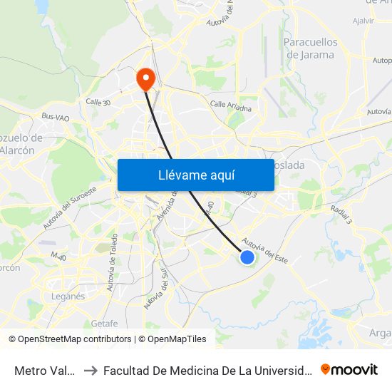 Metro Valdecarros to Facultad De Medicina De La Universidad Autónoma De Madrid map