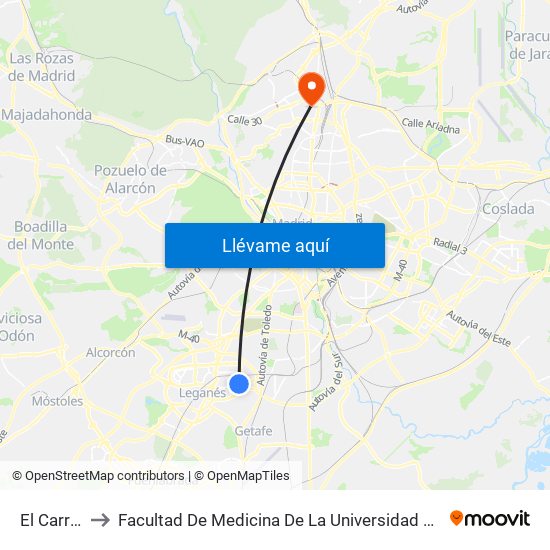 El Carrascal to Facultad De Medicina De La Universidad Autónoma De Madrid map