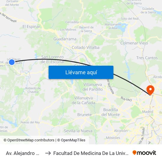 Av. Alejandro Mas - Cartagena to Facultad De Medicina De La Universidad Autónoma De Madrid map