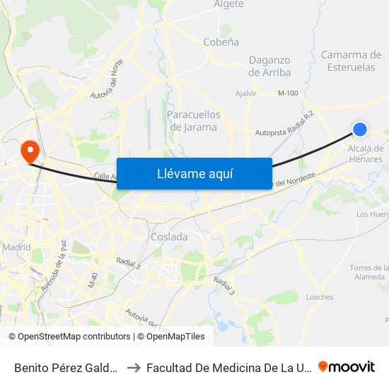 Benito Pérez Galdós - Rosalía De Castro to Facultad De Medicina De La Universidad Autónoma De Madrid map