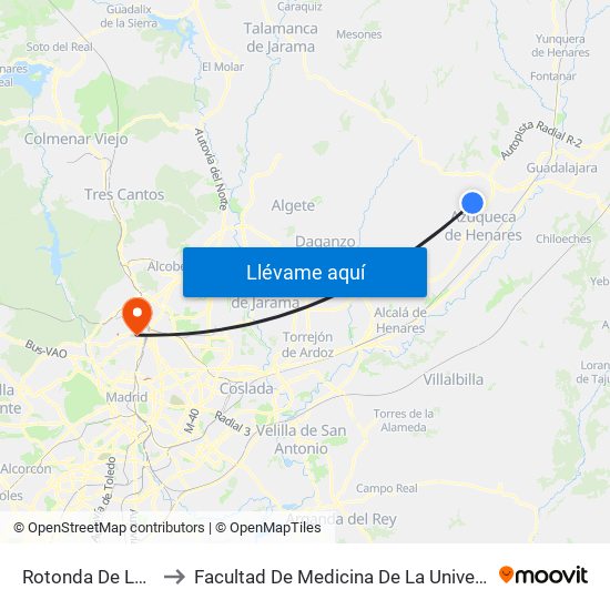 Rotonda De Las Setas, Quer to Facultad De Medicina De La Universidad Autónoma De Madrid map