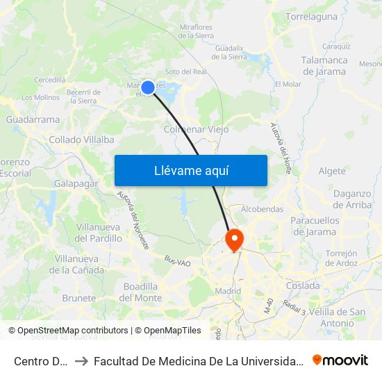 Centro De Salud to Facultad De Medicina De La Universidad Autónoma De Madrid map