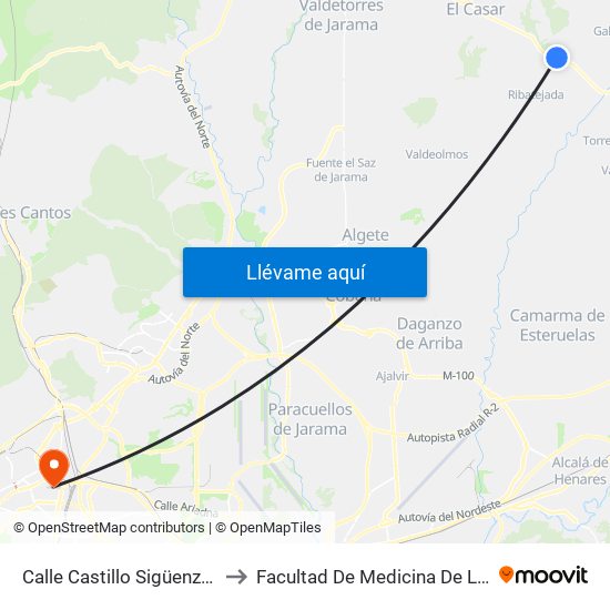 Calle Castillo Sigüenza, Urb. Parque De Las Castillas to Facultad De Medicina De La Universidad Autónoma De Madrid map