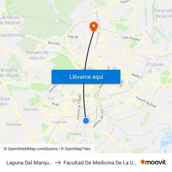 Laguna Del Marquesado - San Erasmo to Facultad De Medicina De La Universidad Autónoma De Madrid map