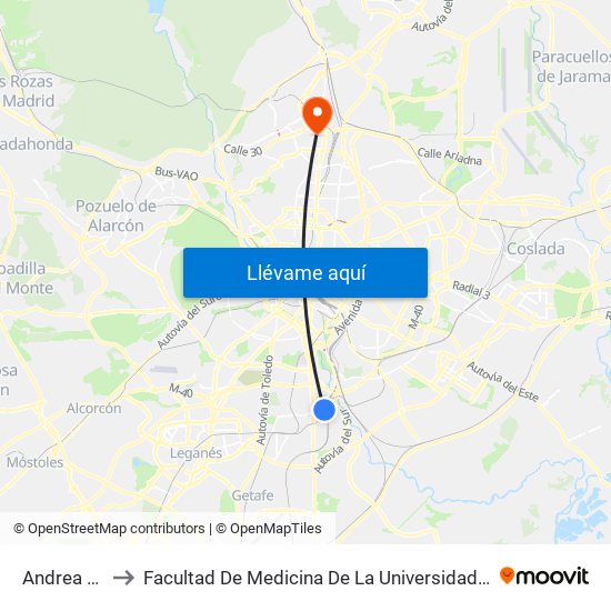 Andrea Jordán to Facultad De Medicina De La Universidad Autónoma De Madrid map