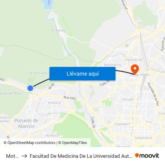 Motrico to Facultad De Medicina De La Universidad Autónoma De Madrid map