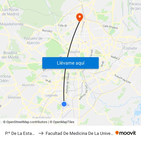 P.º De La Estación - Terradas to Facultad De Medicina De La Universidad Autónoma De Madrid map