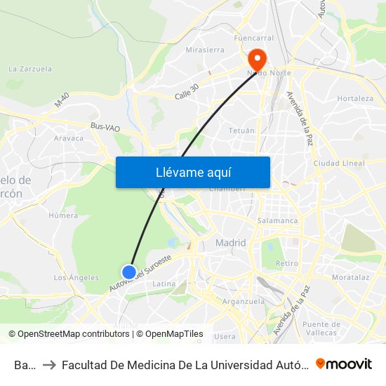 Batán to Facultad De Medicina De La Universidad Autónoma De Madrid map