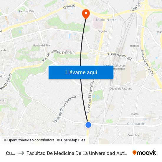 Cuzco to Facultad De Medicina De La Universidad Autónoma De Madrid map