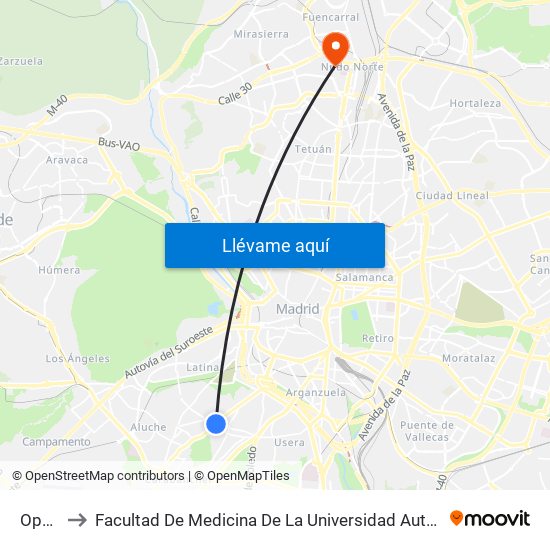 Oporto to Facultad De Medicina De La Universidad Autónoma De Madrid map