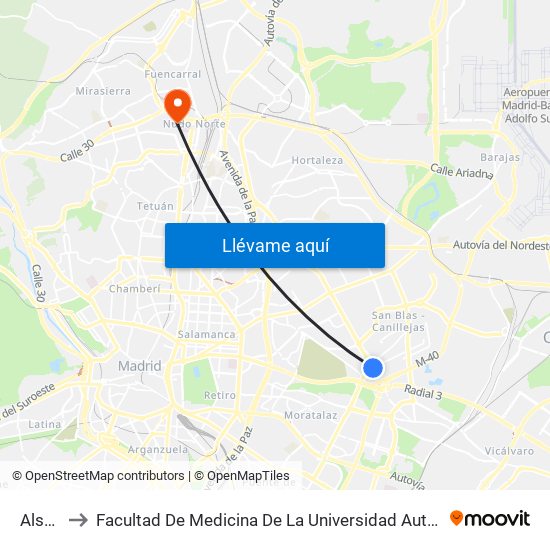 Alsacia to Facultad De Medicina De La Universidad Autónoma De Madrid map