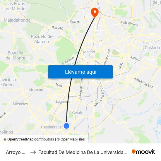 Arroyo Culebro to Facultad De Medicina De La Universidad Autónoma De Madrid map