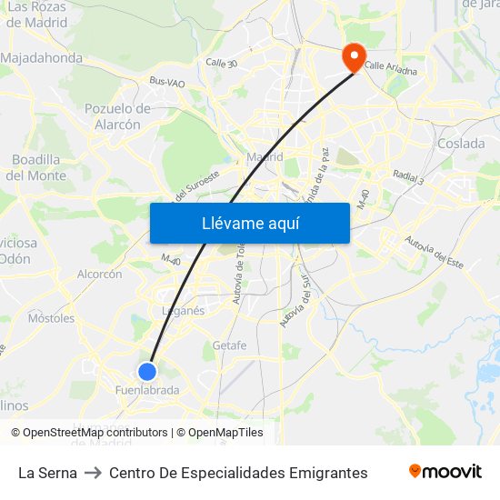 La Serna to Centro De Especialidades Emigrantes map