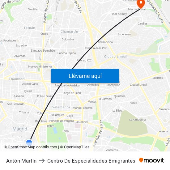 Antón Martín to Centro De Especialidades Emigrantes map