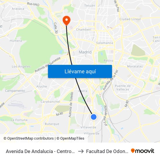 Avenida De Andalucía - Centro Comercial to Facultad De Odontología map