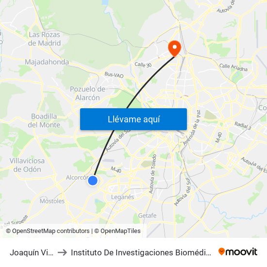 Joaquín Vilumbrales to Instituto De Investigaciones Biomédicas De Madrid ""Alberto Sols"" map