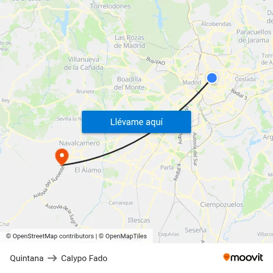 Quintana to Calypo Fado map