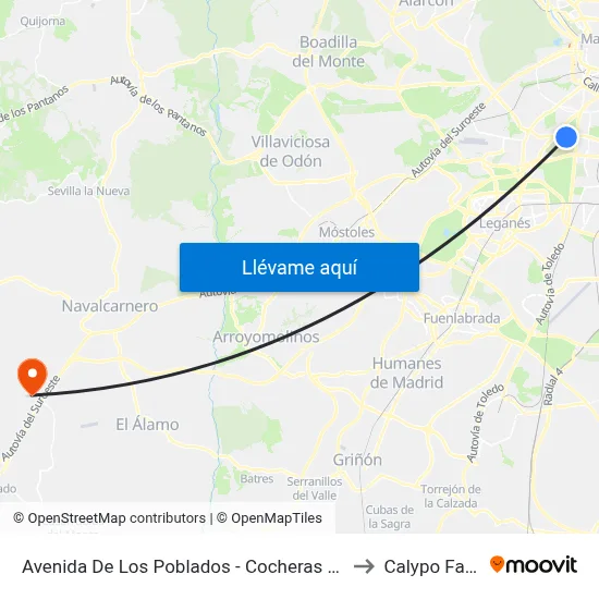 Avenida De Los Poblados - Cocheras Emt to Calypo Fado map