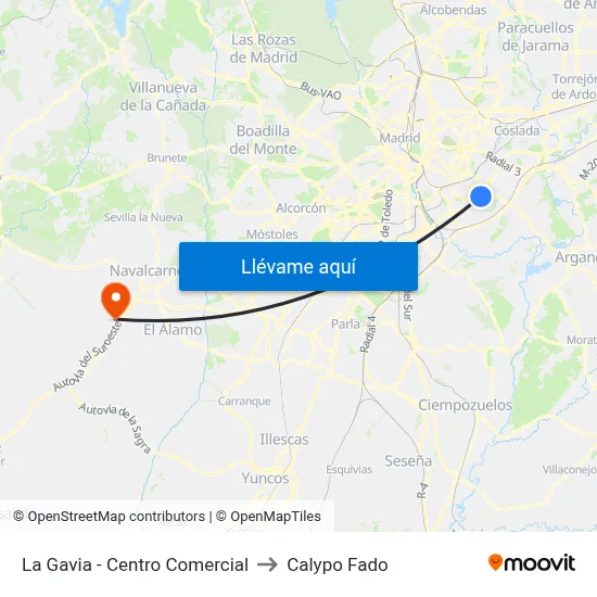 La Gavia - Centro Comercial to Calypo Fado map
