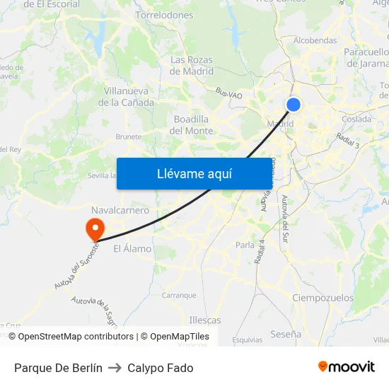 Parque De Berlín to Calypo Fado map