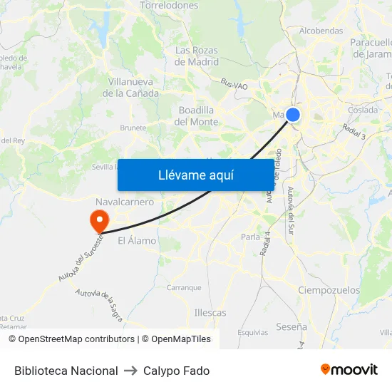 Biblioteca Nacional to Calypo Fado map