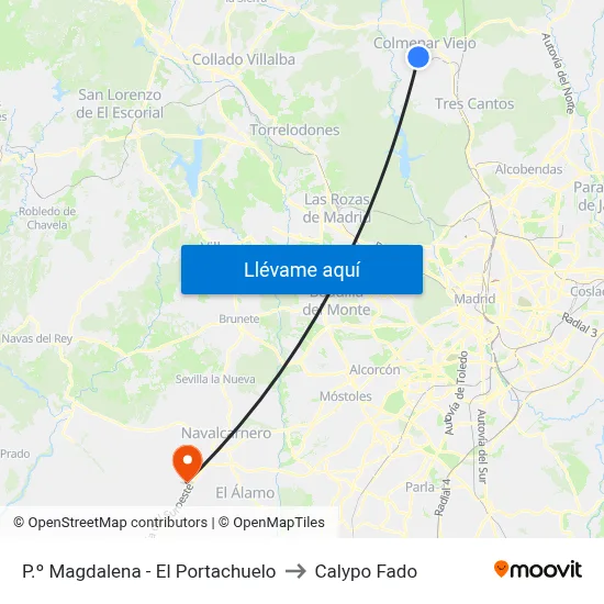 P.º Magdalena - El Portachuelo to Calypo Fado map