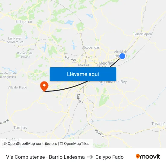 Vía Complutense - Barrio Ledesma to Calypo Fado map