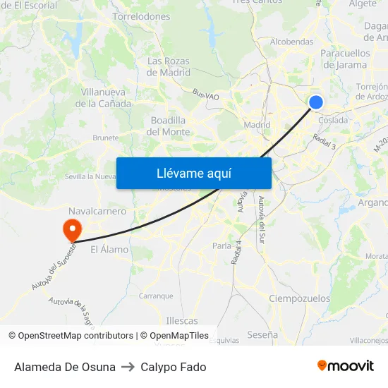 Alameda De Osuna to Calypo Fado map
