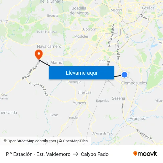 P.º Estación - Est. Valdemoro to Calypo Fado map