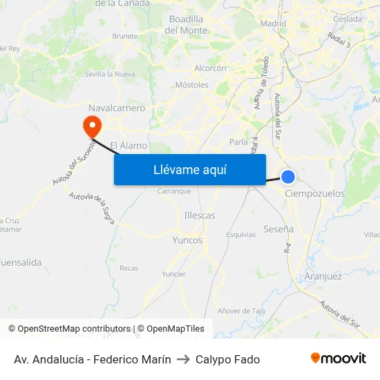 Av. Andalucía - Federico Marín to Calypo Fado map