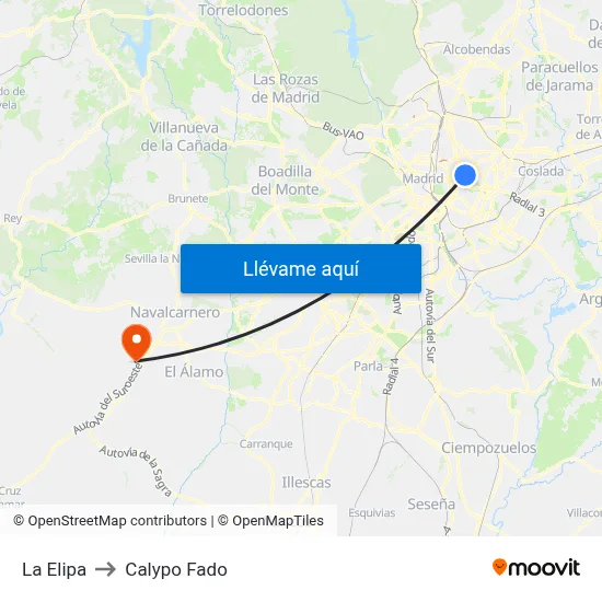 La Elipa to Calypo Fado map
