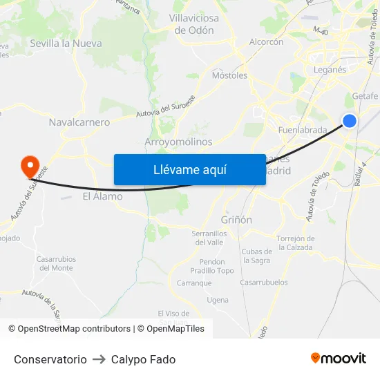 Conservatorio to Calypo Fado map