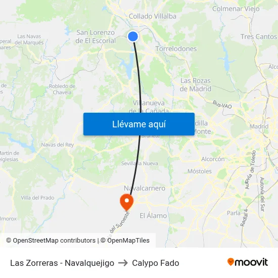Las Zorreras - Navalquejigo to Calypo Fado map