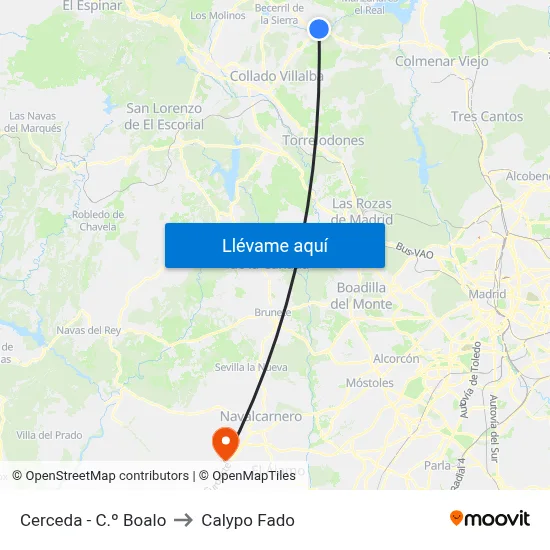 Cerceda - C.º Boalo to Calypo Fado map