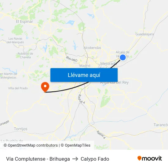 Vía Complutense - Brihuega to Calypo Fado map