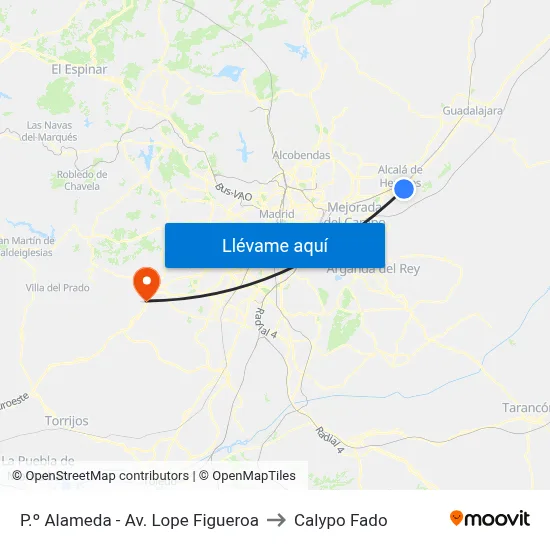 P.º Alameda - Av. Lope Figueroa to Calypo Fado map